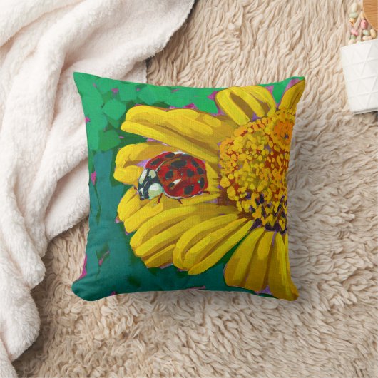 Ladybug Throw Pillow クッション (ブランケット)