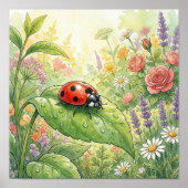Ladybug Tiny Insects Nursery ポスター (正面)