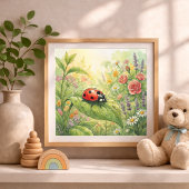 Ladybug Tiny Insects Nursery ポスター