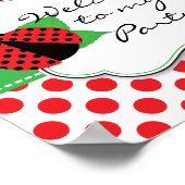 Ladybug Welcome Door Sign ポスター (角)