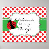 Ladybug Welcome Door Sign ポスター (正面)