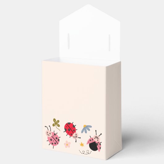 Ladybug Wildflower赤ちゃんシャワーお気に入りボックス フェイバーボックス (オープン)