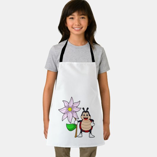 Ladybug with Flower.PNG エプロン (インサイチュ)