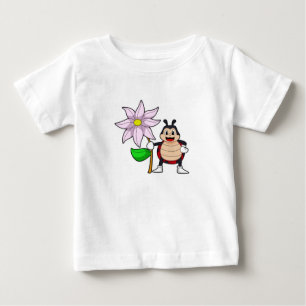 Ladybug with Flower.PNG ベビーTシャツ