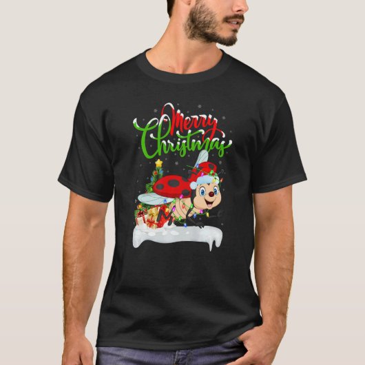 Ladybug  Xmas Decorations Santa Ladybug Christmas Tシャツ (正面)