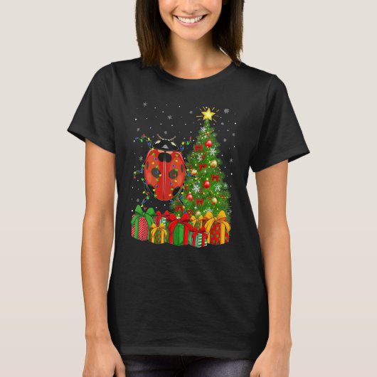 Ladybug   Xmas Holiday Santa Ladybug Christmas Tre Tシャツ (正面)