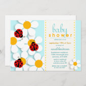 Ladybugsとデイジーベビーシャワー招待状 招待状 (正面/裏面)