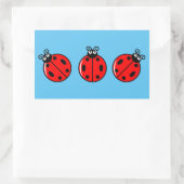 Ladybugsの3つ – Rectangleスタンプ 長方形シール (バッグ)