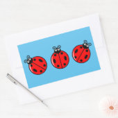 Ladybugsの3つ – Rectangleスタンプ 長方形シール (封筒)