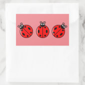 Ladybugsの3つ – Rectangleスタンプ 長方形シール (バッグ)