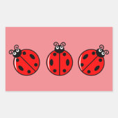 Ladybugsの3つ – Rectangleスタンプ 長方形シール (正面)