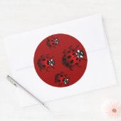 LadybugsステッカーRed Ladybugsステッカー ラウンドシール (封筒)