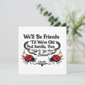 Ladybugsフレンズ友情誕生日おもしろい高齢化 カード (スタンド正面)