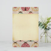 Ladybugsヴィンテージガーリーフローラおもしろいカラフル 便箋 (スタンド正面)