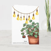 Ladybugs電球と植物 サンキューカード (裏面)