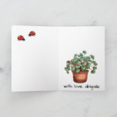 Ladybugs電球と植物 サンキューカード (内部)