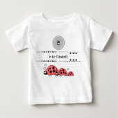 Ladybugs黒と灰色の名前を追加 ベビーTシャツ (正面)