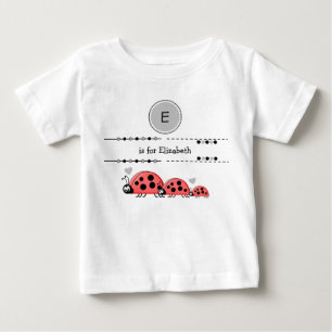 Ladybugs黒と灰色の名前を追加 ベビーTシャツ