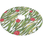 Ladybugs:デイジー背景水色パターン。 ブラッシュドポリエステルツリースカート (アングル)