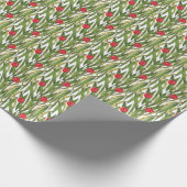 Ladybugs:デイジー背景水色パターン。 ラッピングペーパー (角)