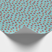 Ladybugs、青い背景、シームレス魅力的なパターン ラッピングペーパー (角)