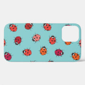 Ladybugs、青い背景、シームレス魅力的なパターン Case-Mate iPhoneケース (裏面 (横))