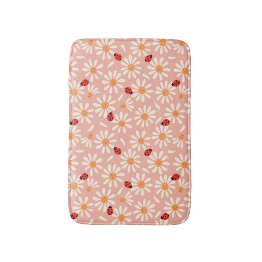 Ladybugs and Daisies Bath Mat バスマット (正面縦)