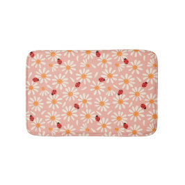 Ladybugs and Daisies Bath Mat バスマット