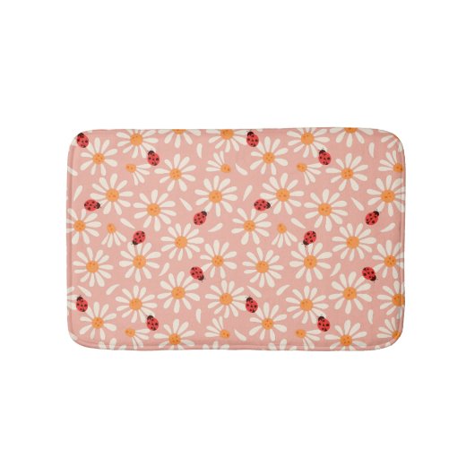 Ladybugs and Daisies Bath Mat バスマット (正面)
