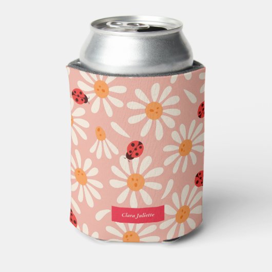 Ladybugs and Daisies Custom Name 缶クーラー (缶裏面)