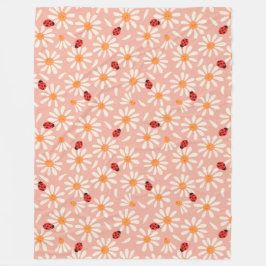 Ladybugs and Daisies Fleece Blanket フリースブランケット
