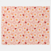 Ladybugs and Daisies Fleece Blanket フリースブランケット (正面(横))
