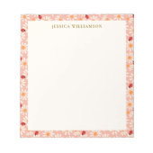 Ladybugs and Daisies Personalized Name ノートパッド (正面)