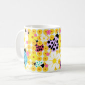 Ladybugs and Flowers コーヒーマグカップ (正面左)