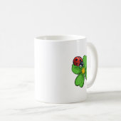 Ladybugs and Green Leaves Nature Illustration Past コーヒーマグカップ (正面右)