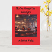 LadyBugs in a bar ladies night birthday カード (黄色い花)