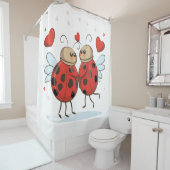 Ladybugs in Love / Joaninhas Apaixonadas シャワーカーテン (インサイチュ)