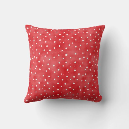 Ladybugs Leaves Red White Dots クッション (裏面)