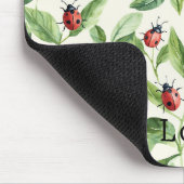 Ladybugs on Green Leaves Garden マウスパッド (コーナー)