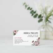 Ladybugs & PinkデイジーMom Calling Card 名刺 (スタンド正面)