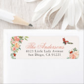 Ladybugs & Roses Return Address ラベル (インサイチュ)