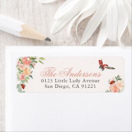 Ladybugs & Roses Return Address ラベル