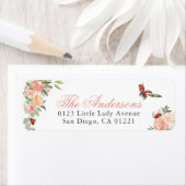 Ladybugs & Roses Return Address ラベル (インサイチュ)
