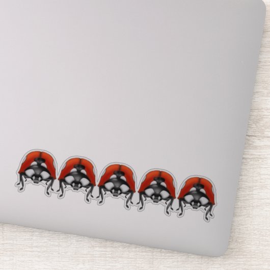 ladybugs stand Row Laptopスタンプ シール (詳細)