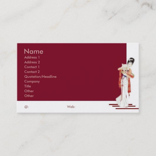 Ladysファッションプロファイルカード 名刺 (正面)
