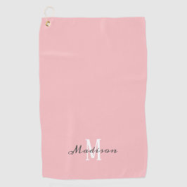 Ladys赤面Pinkスクリプトモノグラム名 ゴルフタオル