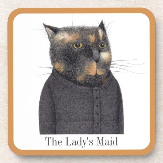 LADY'S MAID CAT懸命プラスチックコースター+文字 コースター (正面)