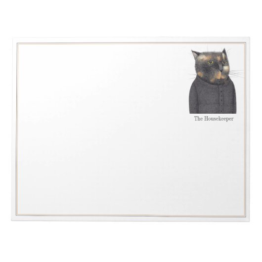 LADY'S MAID CAT 11x8.5メモ帳 ノートパッド (正面)