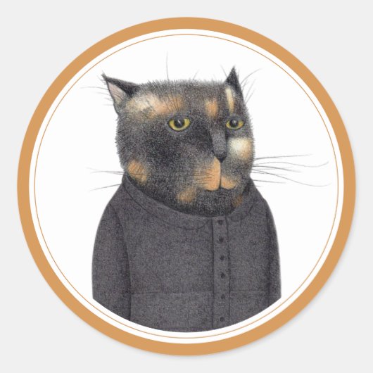 LADY'S MAID CAT Large Round Stickers ラウンドシール (正面)