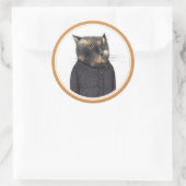 LADY'S MAID CAT Large Round Stickers ラウンドシール (バッグ)